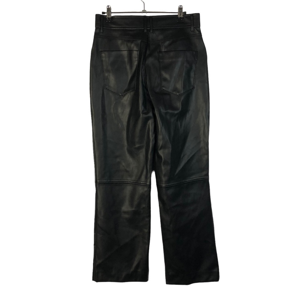 Zara Black‎ Faux Leather Seam Knee Straight Leg Pants S